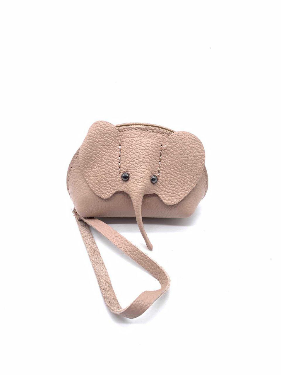 Porte-monnaie en cuir italien motif éléphant par Modex™