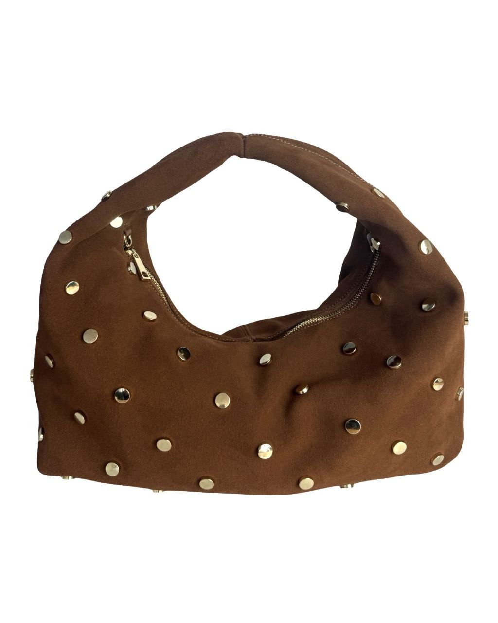Sac hobo en daim italien clouté — Bold Luxury