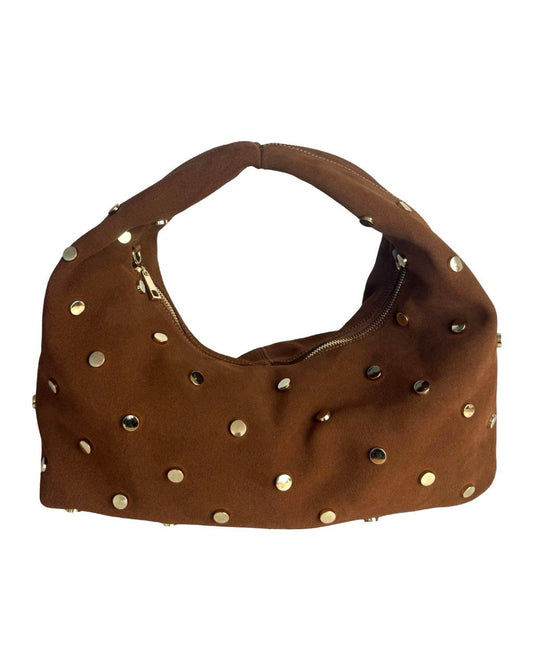 Sac hobo en daim italien clouté — Bold Luxury