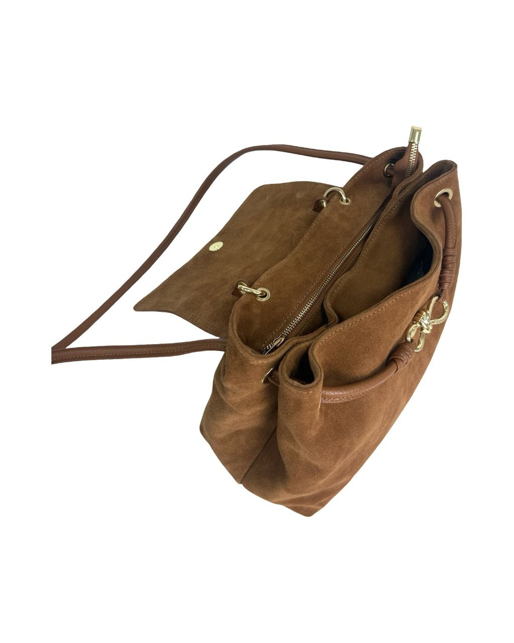 Sac cartable en daim et cuir italien