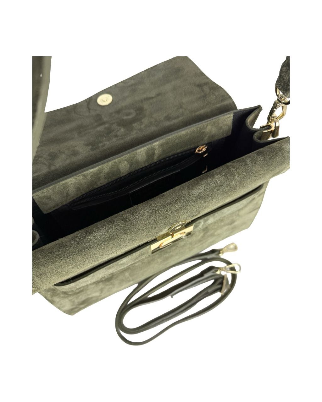 Sac à bandoulière/pochette en daim italien — raffiné et polyvalent