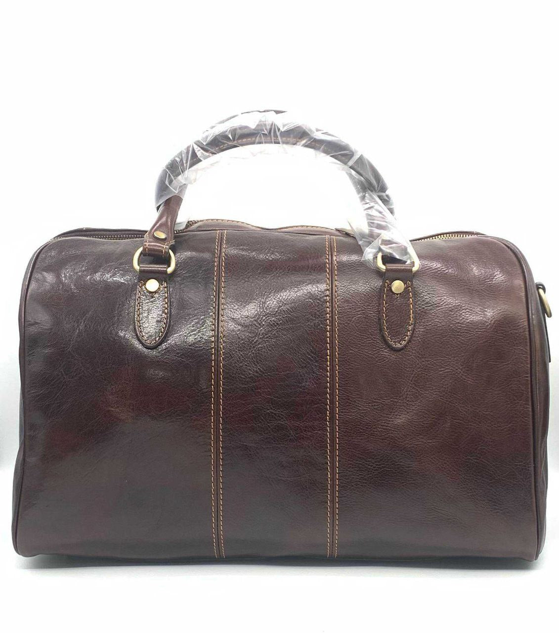 Sac de voyage en cuir véritable — Bandoulière amovible