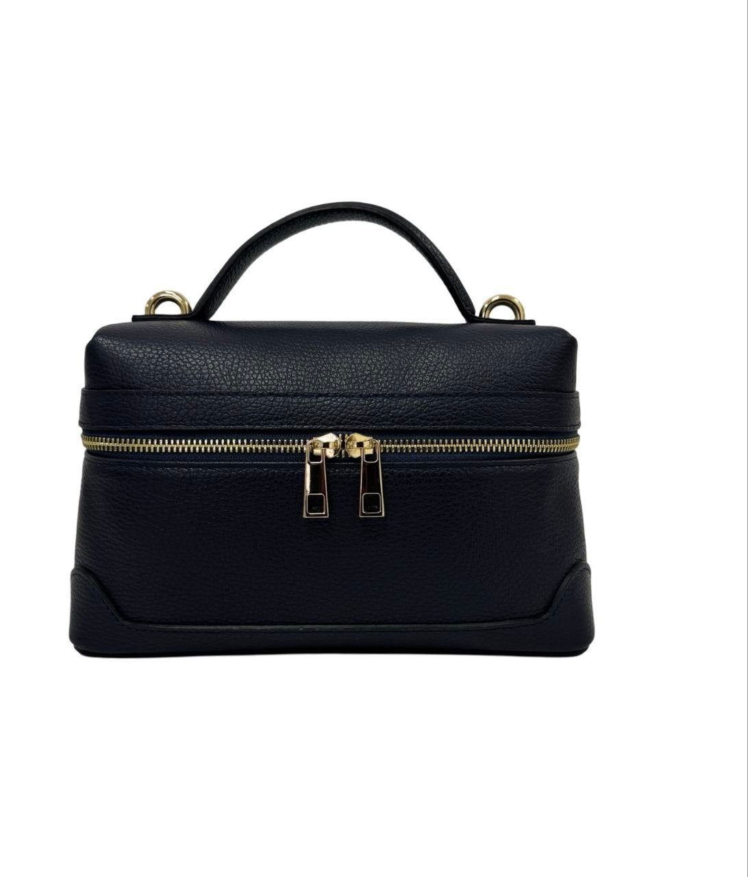 Sac bandoulière compact en cuir avec poignée supérieure