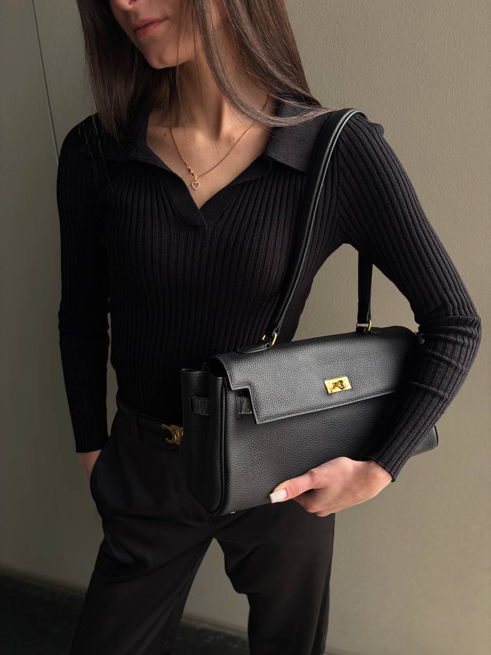 Sac en cuir haut de gamme avec fermeture à cadenas originale, fabriqué en Italie
