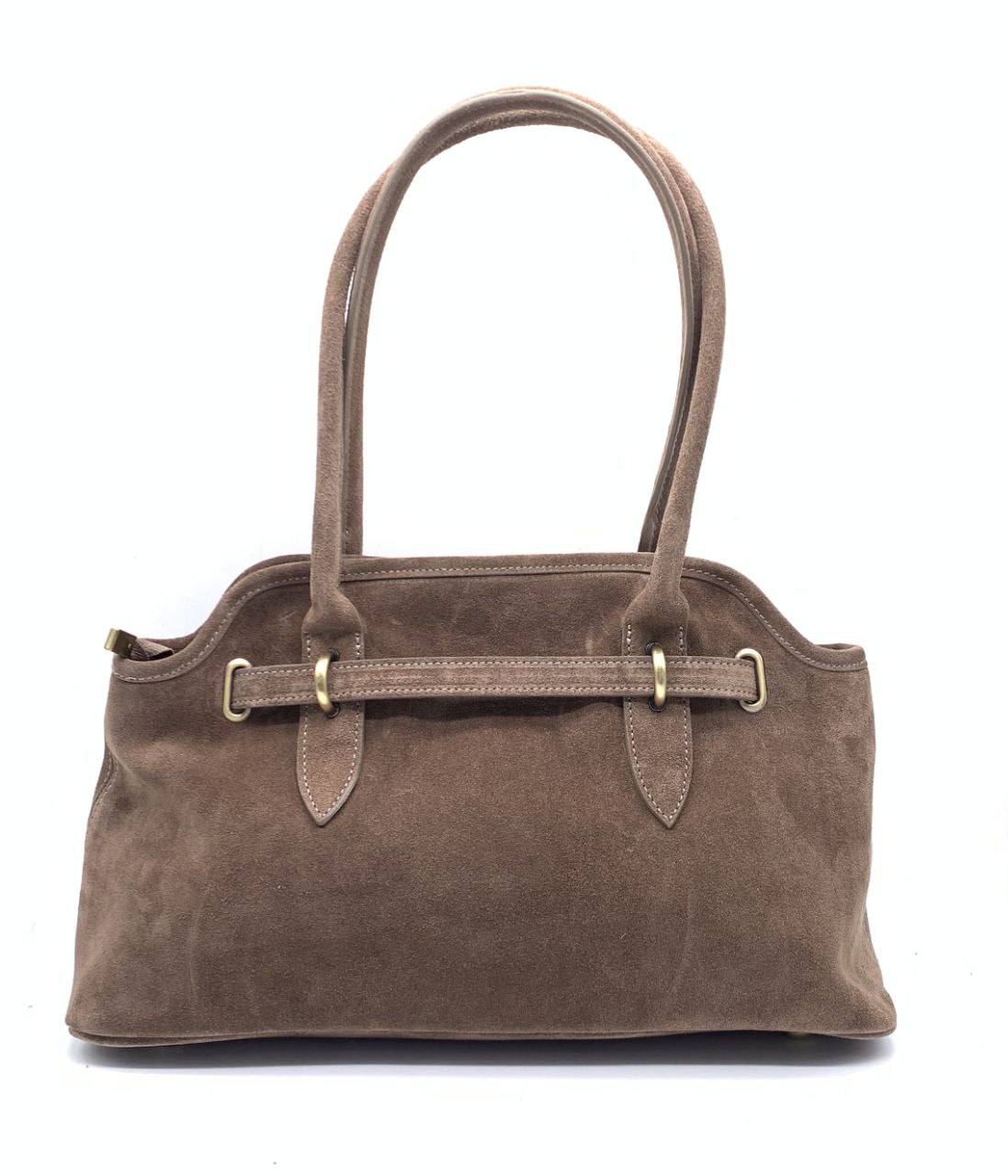 Sac à main élégant en daim aux détails raffinés
