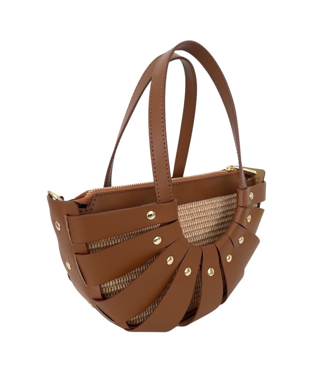 Sac à main en cuir et raphia de qualité supérieure – Fabriqué en Italie