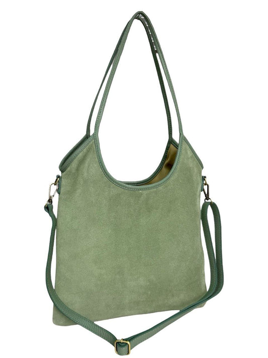 Sac cabas en cuir italien avec doubles poignées et longue bandoulière par Modex™