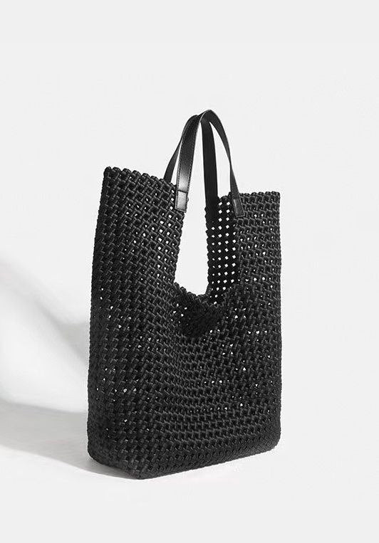 Sac cabas en cuir italien et nylon tissé à la main par Modex™