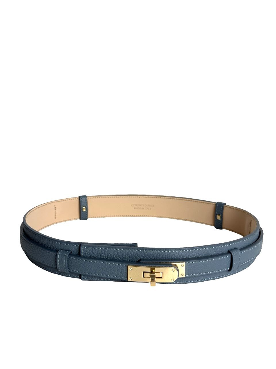 Ceinture ajustable en cuir italien avec boucle dorée par Modex™