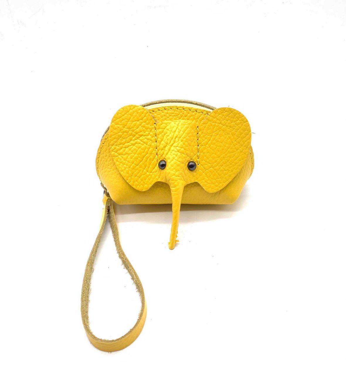 Porte-monnaie en cuir italien motif éléphant par Modex™