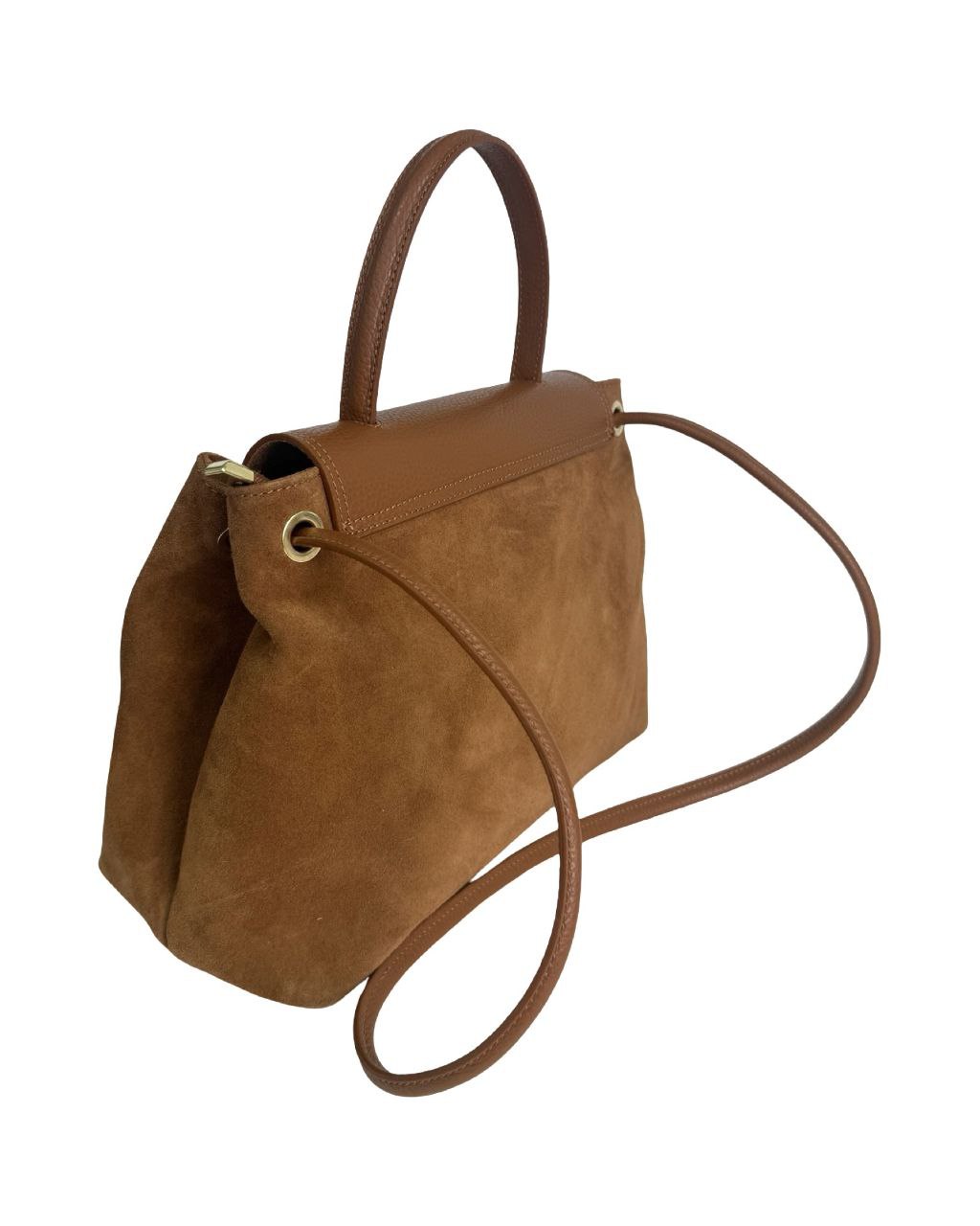 Sac cartable en daim et cuir italien