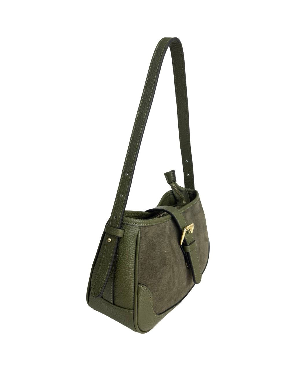 Sac à bandoulière en daim italien — compact mais frappant