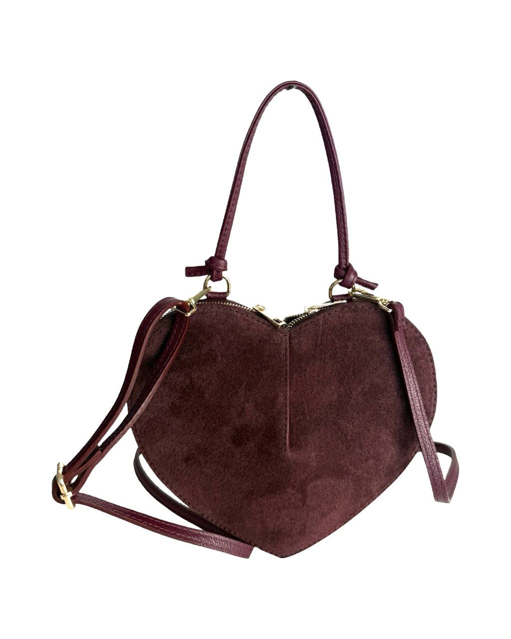 Mini sac en daim en forme de cœur