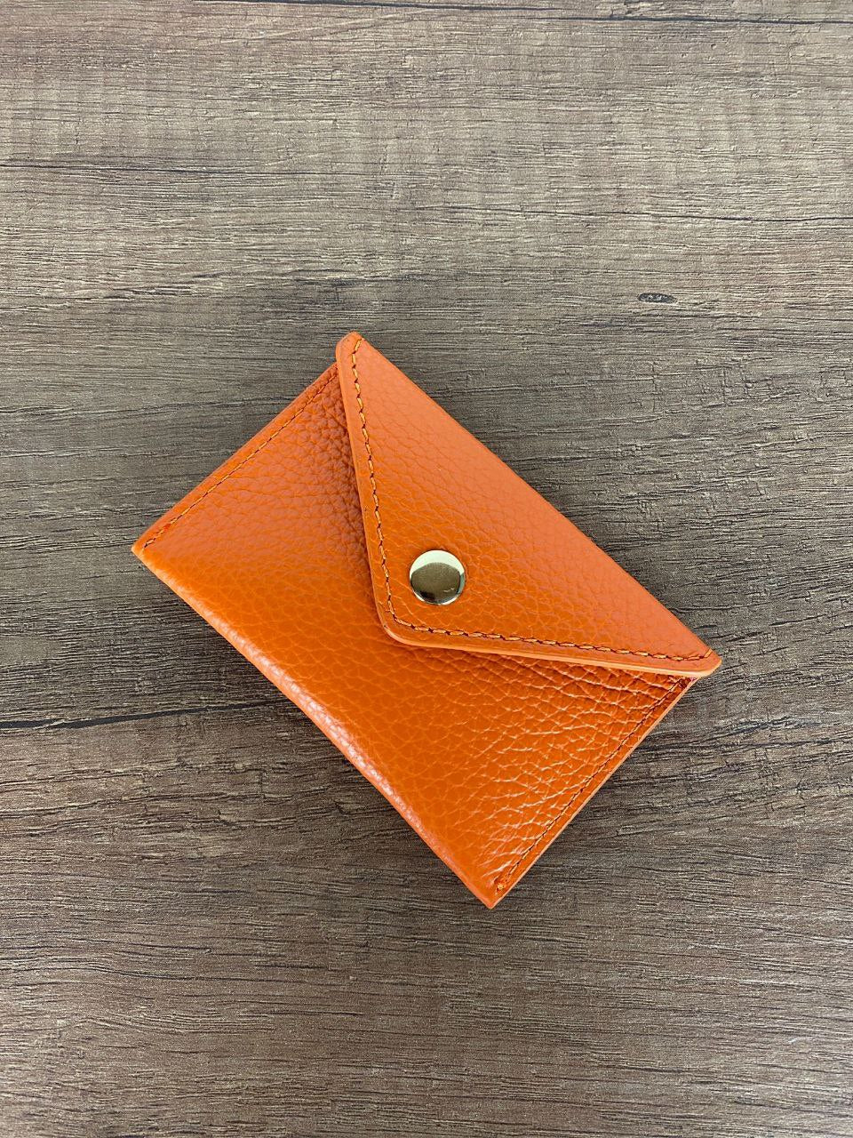 Mini porte-cartes enveloppe — Cuir véritable