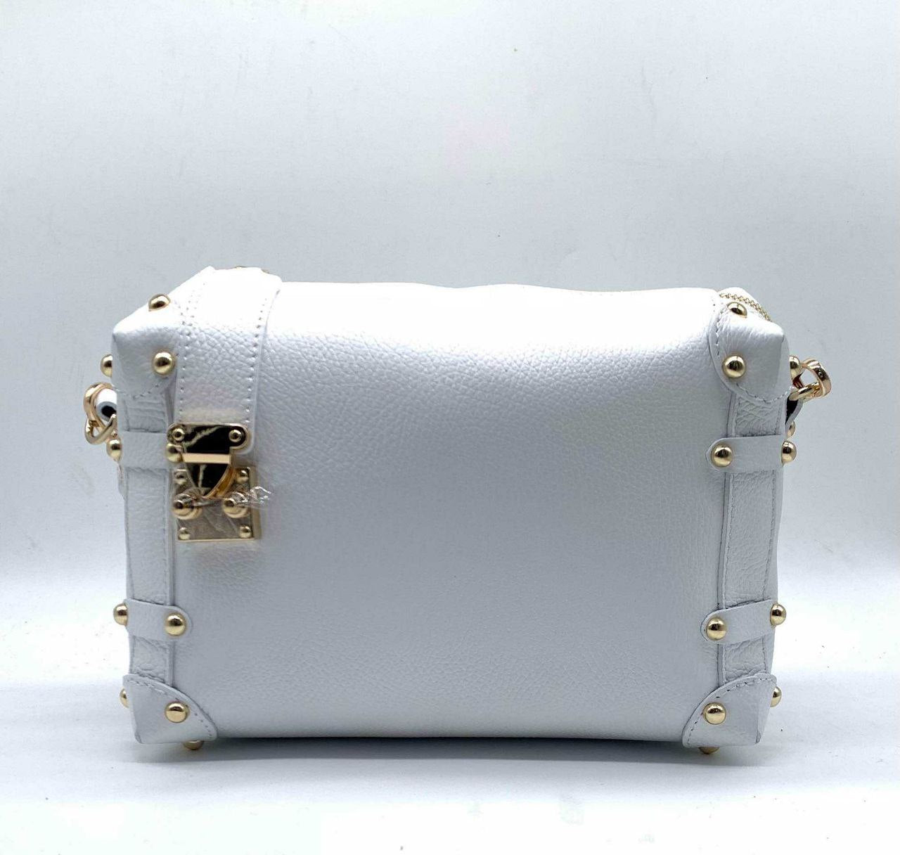 Sac bandoulière clouté en cuir véritable