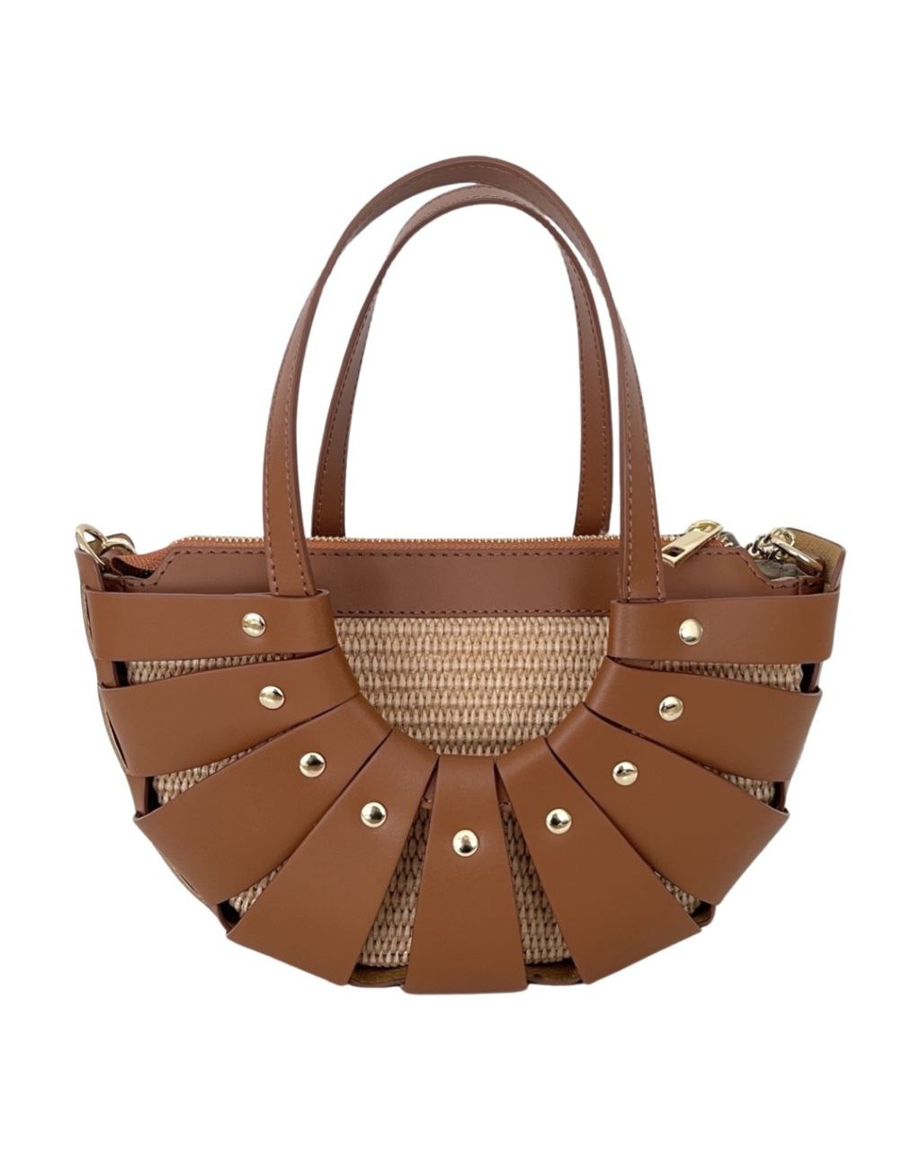 Sac à main en cuir et raphia de qualité supérieure – Fabriqué en Italie