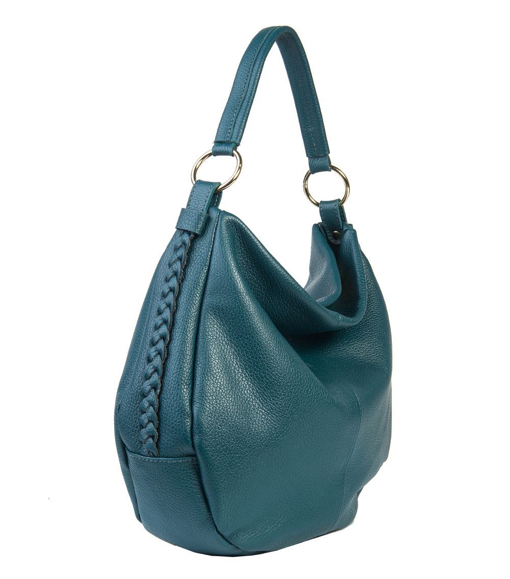 Sac hobo en cuir italien avec détails latéraux tressés par Modex™