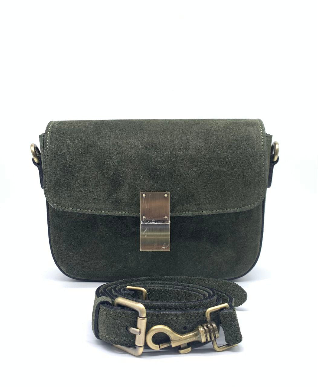 Sac bandoulière en cuir italien avec fermoir en métal — Modex™