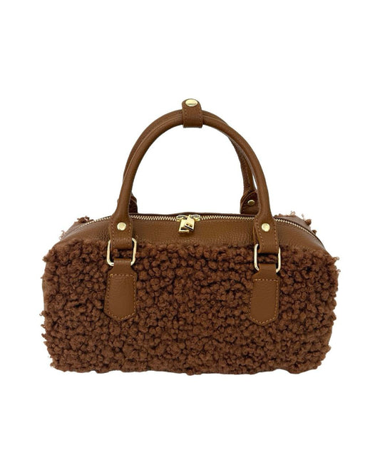 Sac à main en cuir italien Teddy — Luxe douillet, fabriqué en Italie