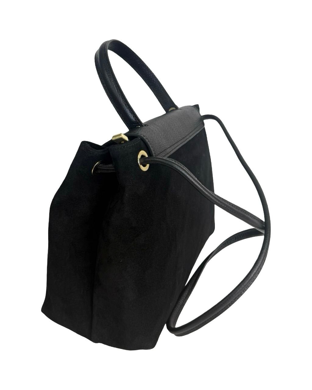 Sac cartable en daim et cuir italien