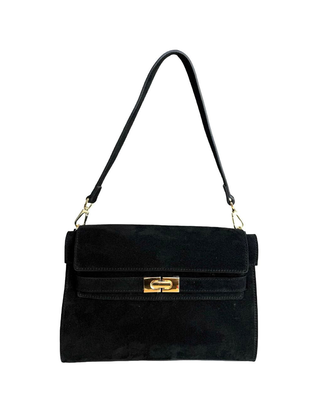 Sac à bandoulière/pochette en daim italien — raffiné et polyvalent