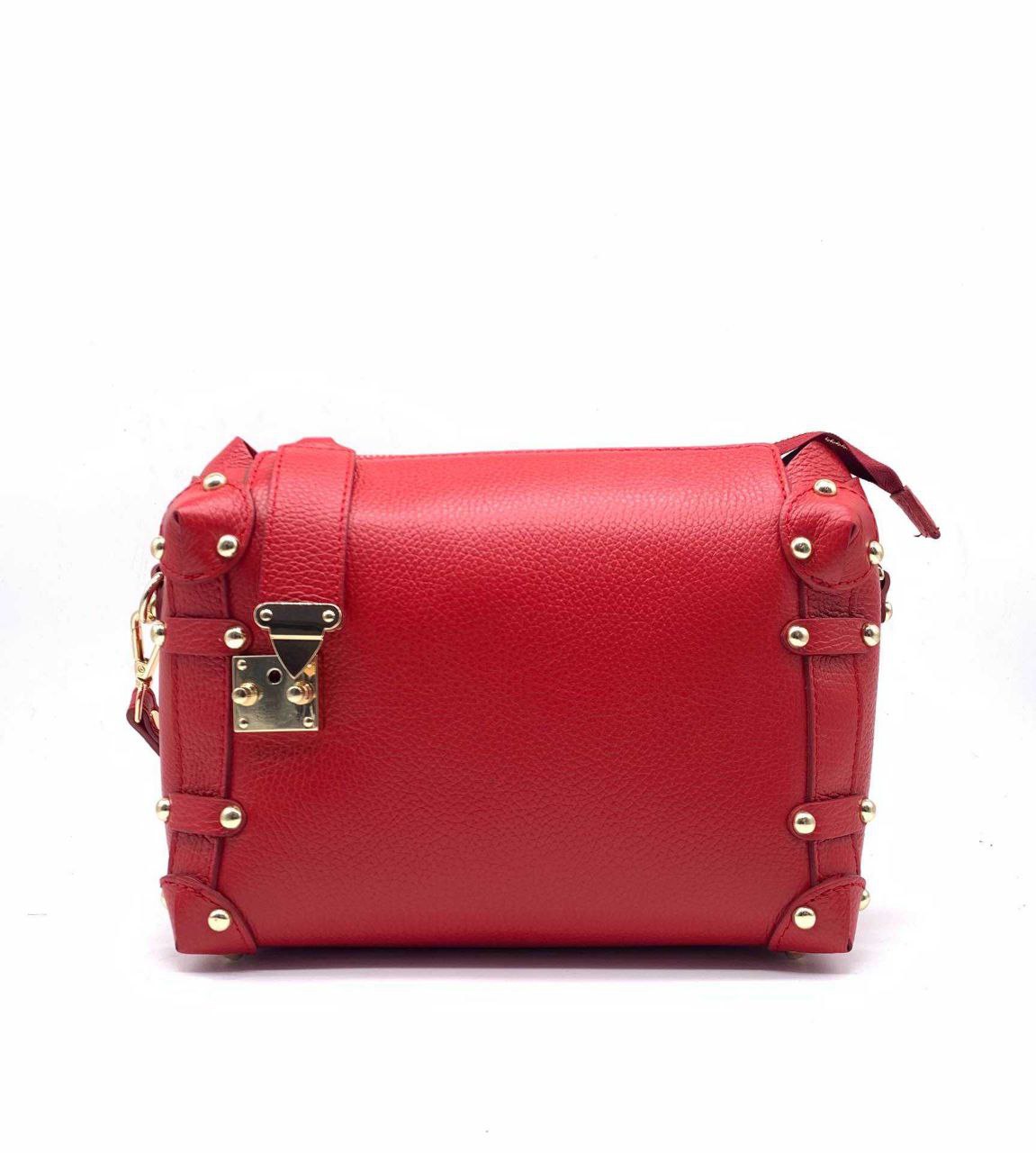Sac bandoulière clouté en cuir véritable