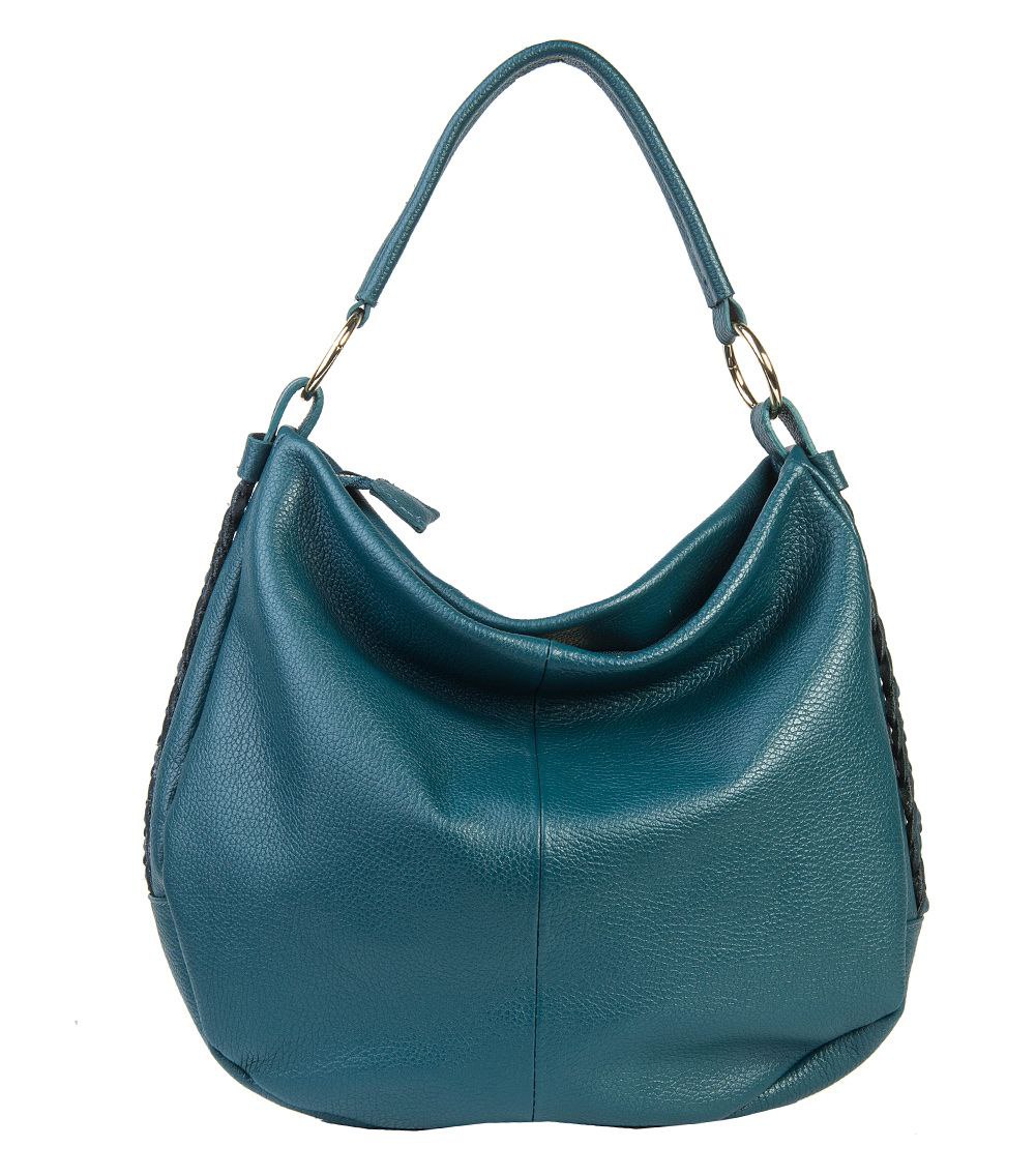 Sac hobo en cuir italien avec détails latéraux tressés par Modex™