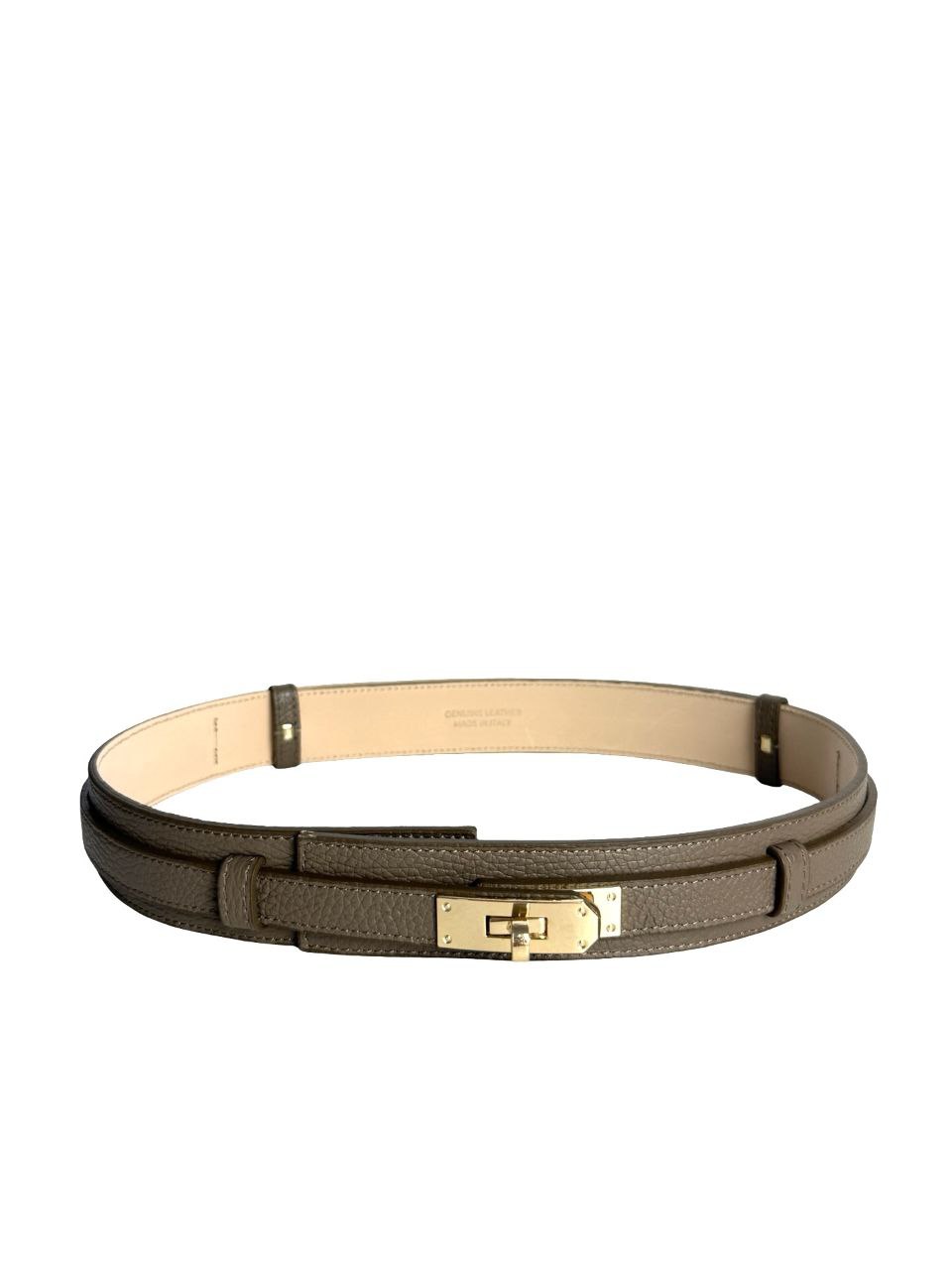 Ceinture ajustable en cuir italien avec boucle dorée par Modex™