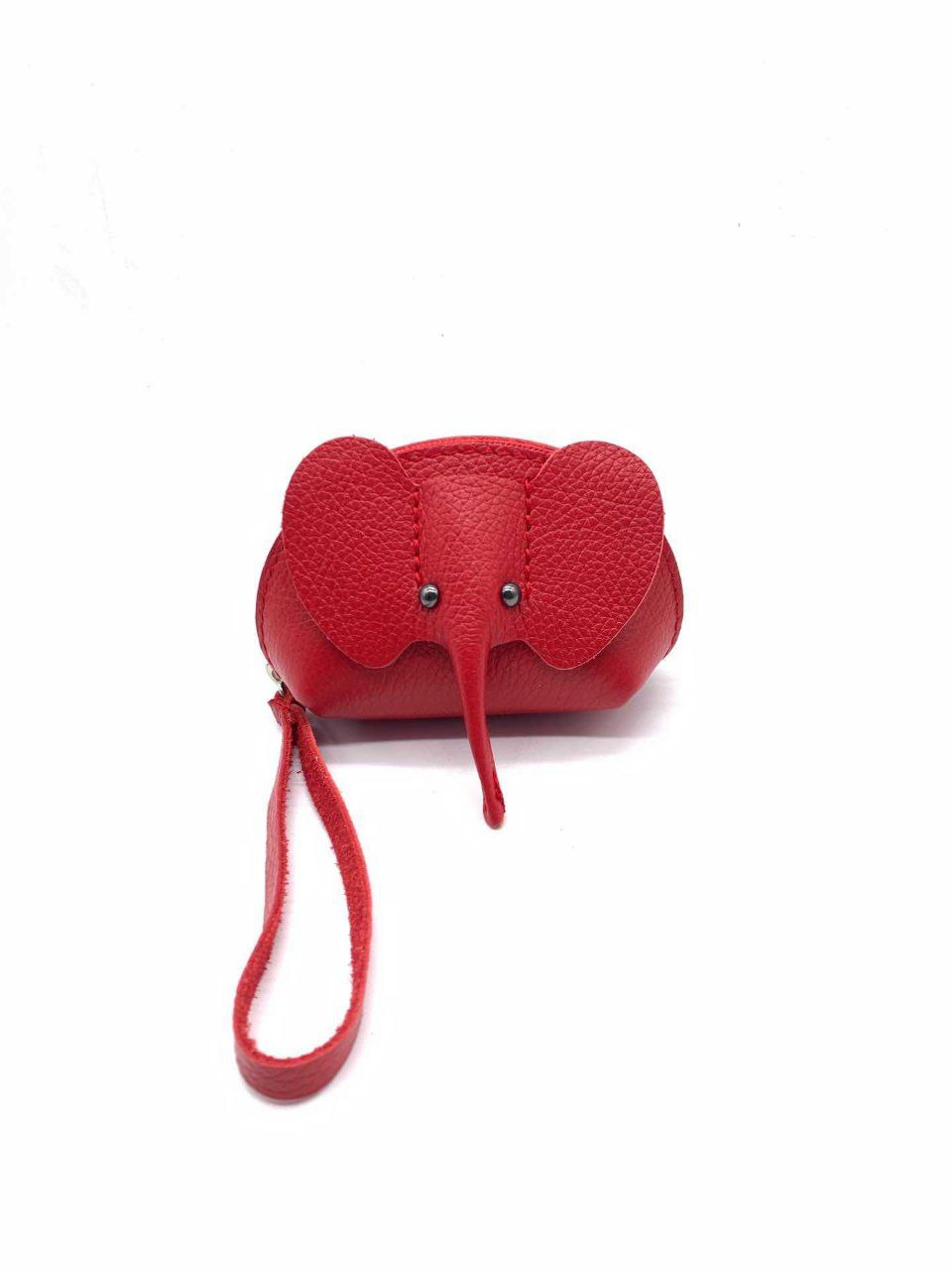 Porte-monnaie en cuir italien motif éléphant par Modex™
