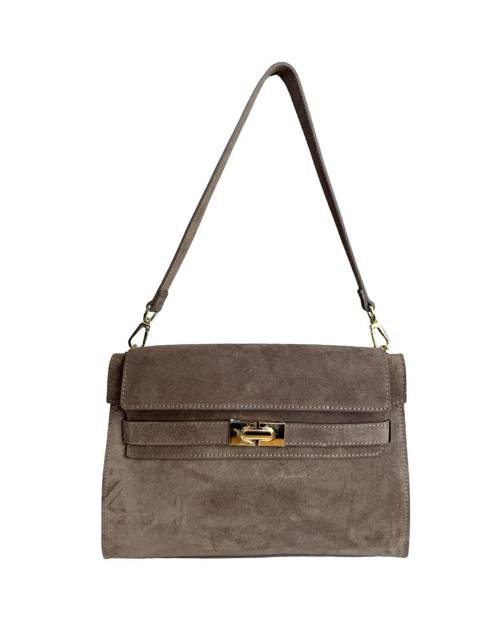 Sac à bandoulière/pochette en daim italien — raffiné et polyvalent