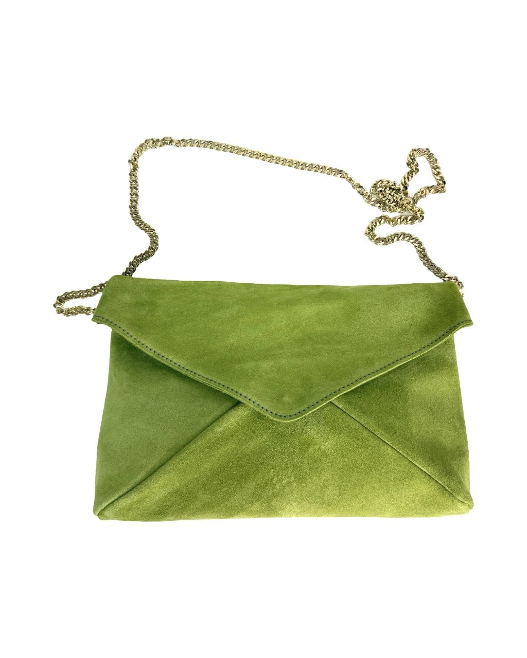 Sac enveloppe en cuir italien avec bandoulière en chaîne par Modex™