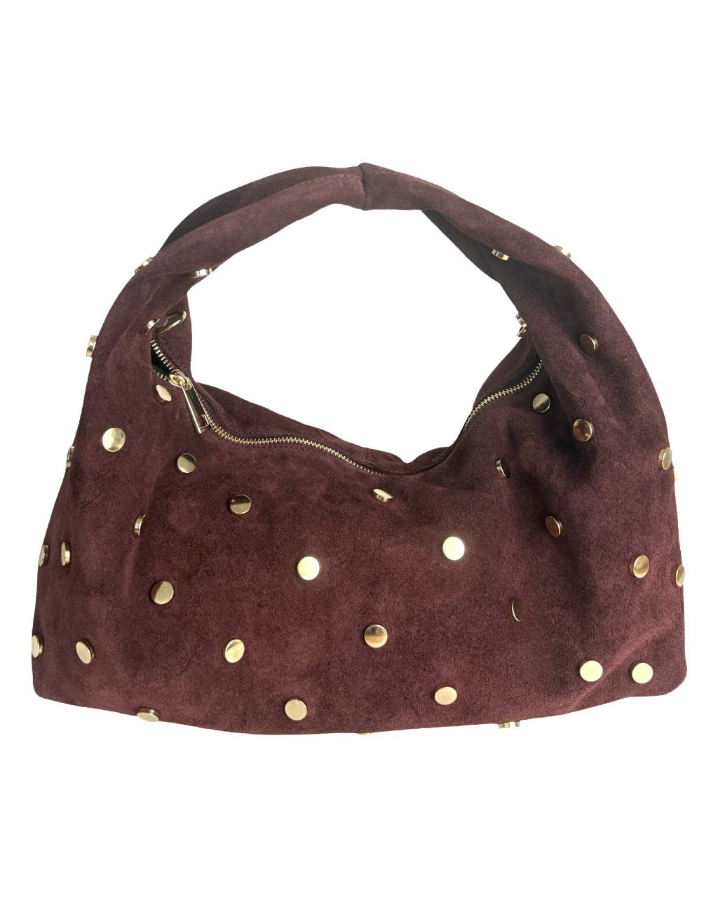 Sac hobo en daim italien clouté — Bold Luxury