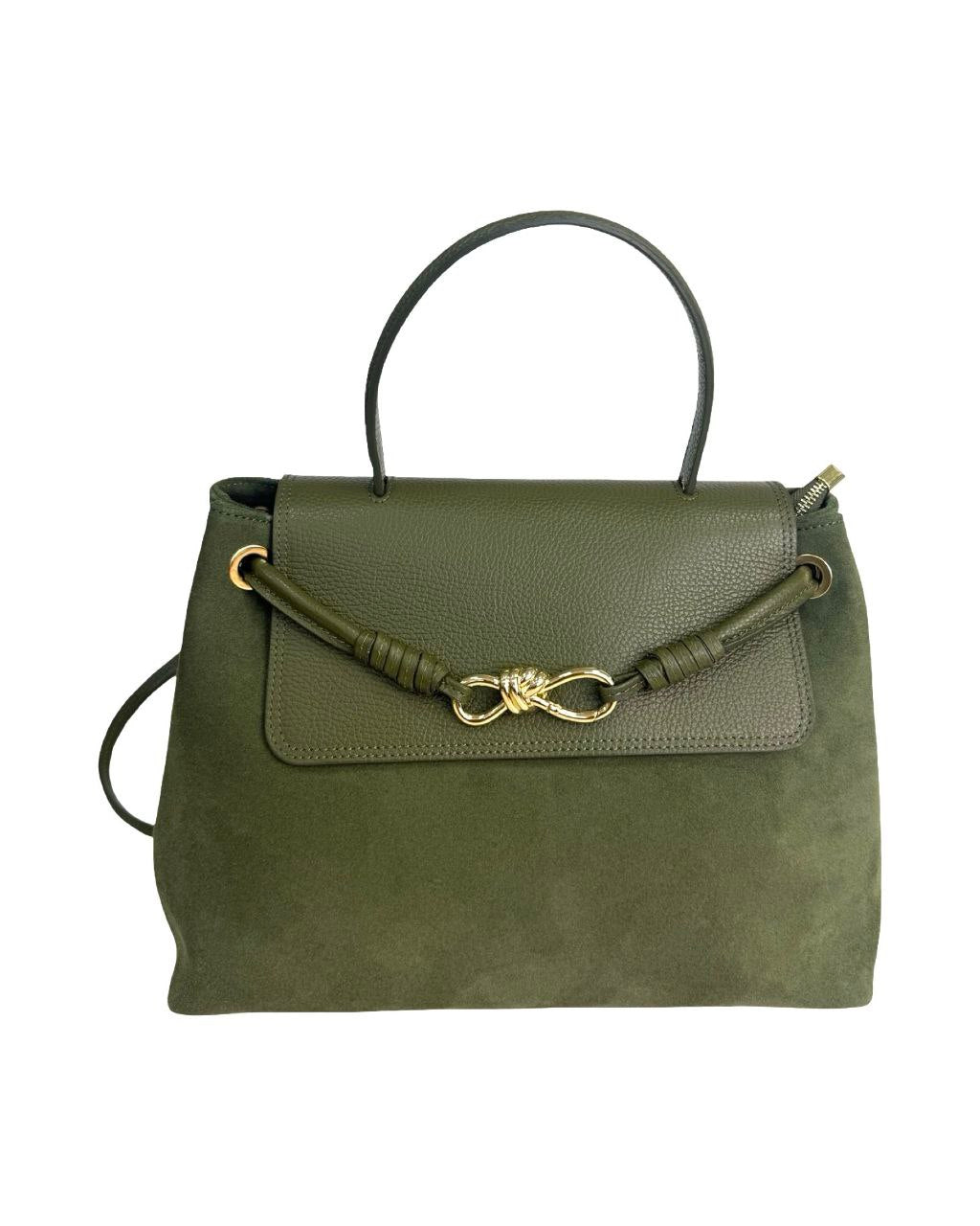 Sac cartable en daim et cuir italien