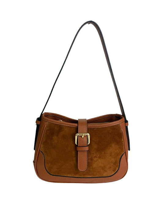 Sac à bandoulière en daim italien — compact mais frappant