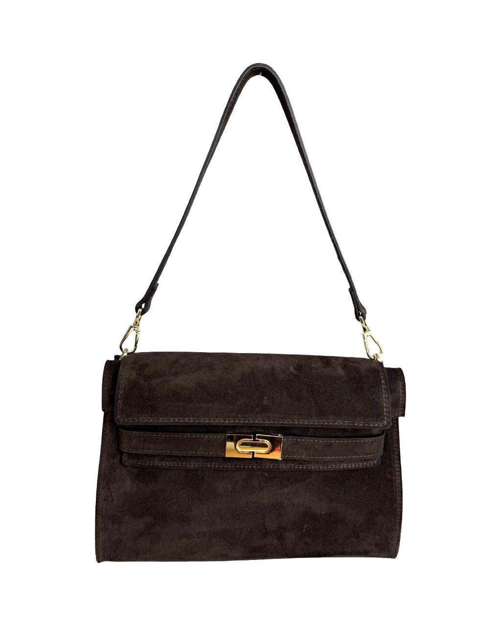 Sac à bandoulière/pochette en daim italien — raffiné et polyvalent
