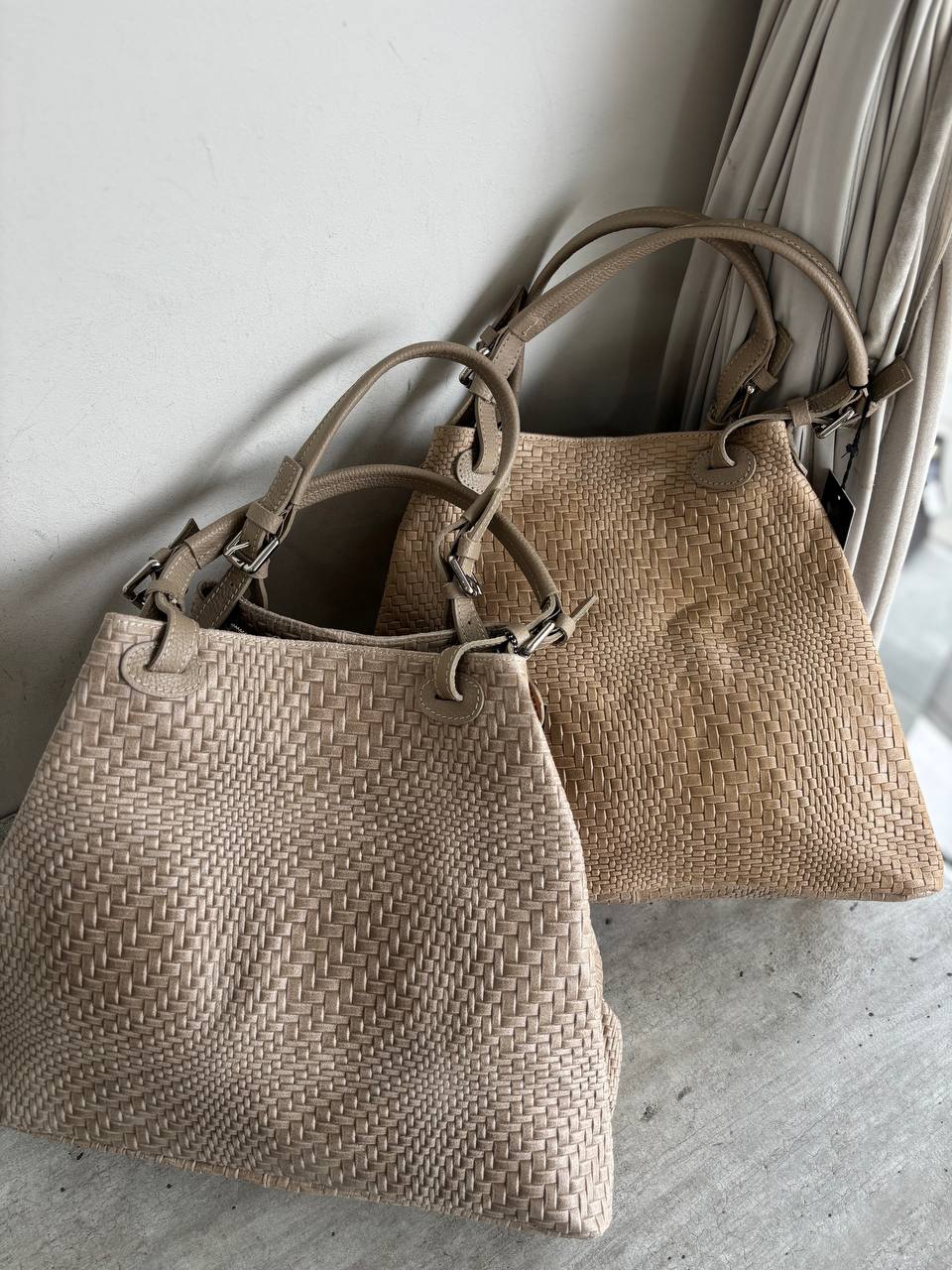 Sac fourre-tout en cuir tressé
