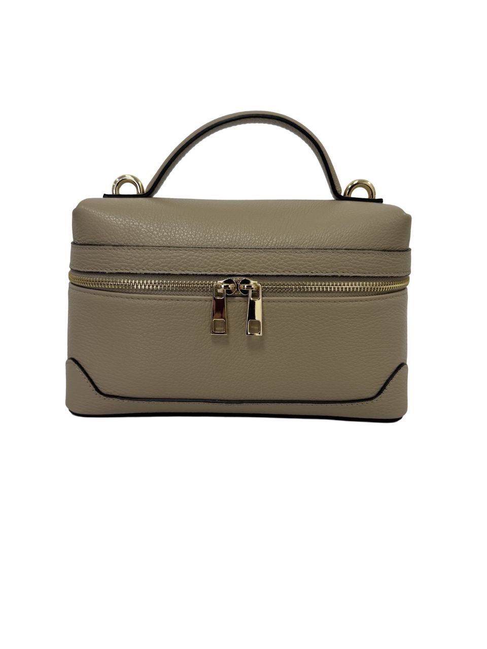 Sac bandoulière compact en cuir avec poignée supérieure