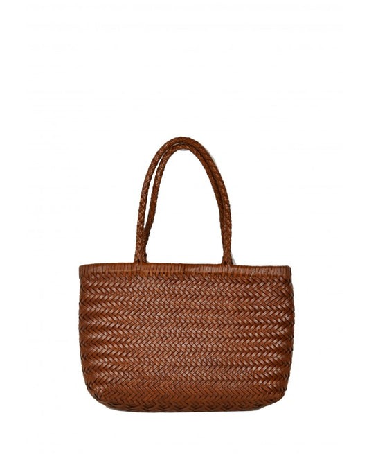 Sac fourre-tout en cuir tissé à la main avec pochette amovible