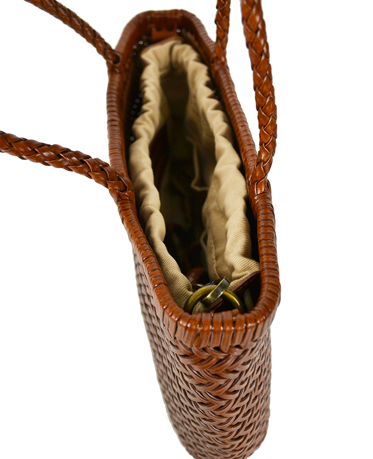 Sac fourre-tout en cuir tissé à la main avec pochette amovible