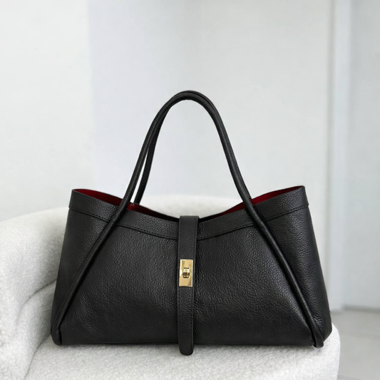 Italian Leather Structured Tote Bag