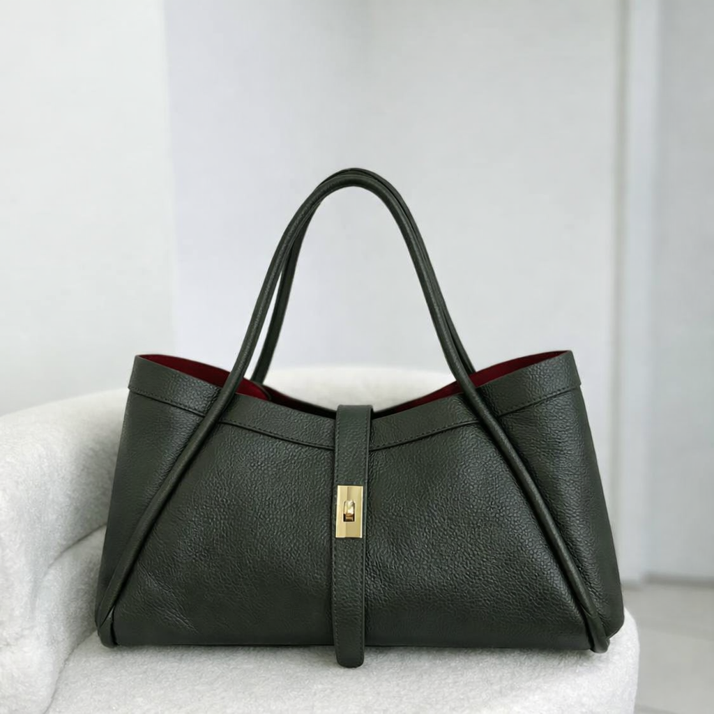 Italian Leather Structured Tote Bag