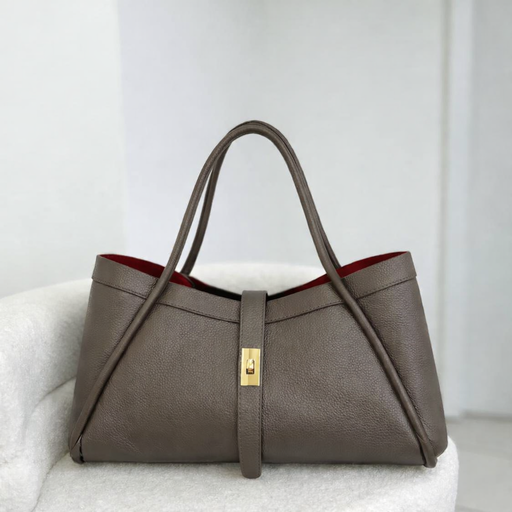 Italian Leather Structured Tote Bag