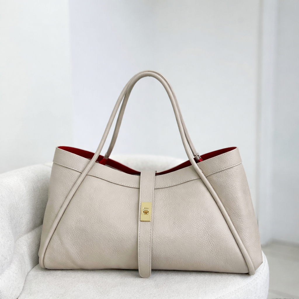 Italian Leather Structured Tote Bag