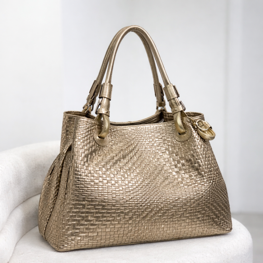 Woven Leather Tote