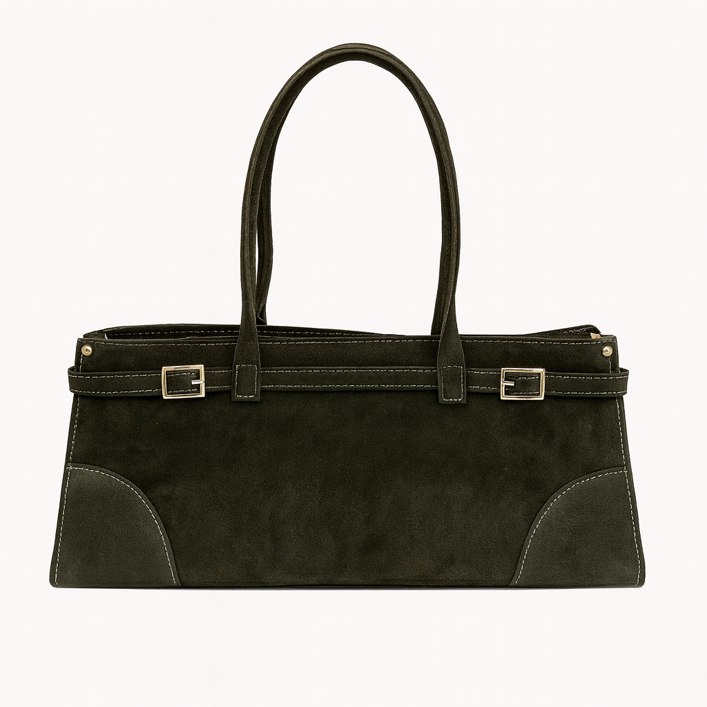 Elongated Suede Shoulder Bag