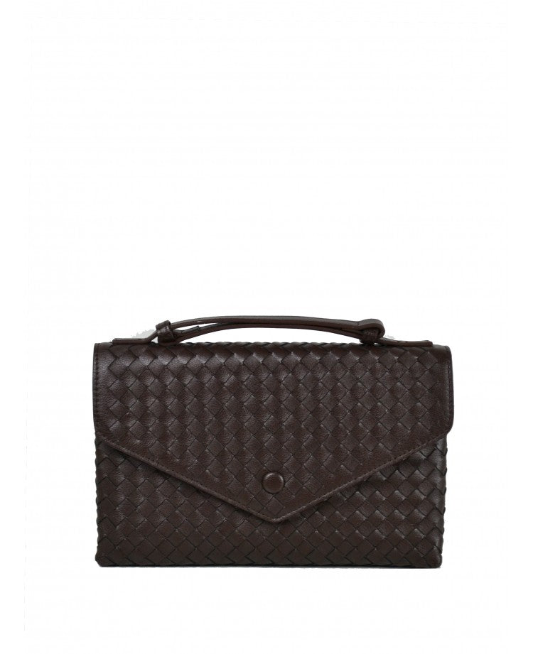 Woven Leather Top Handle Postina Bag