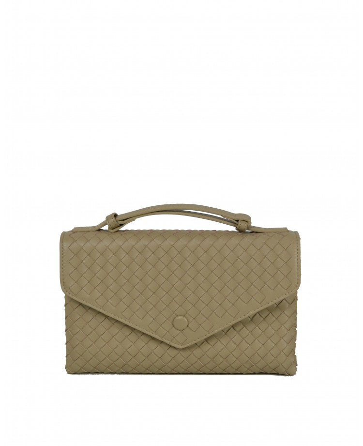 Woven Leather Top Handle Postina Bag