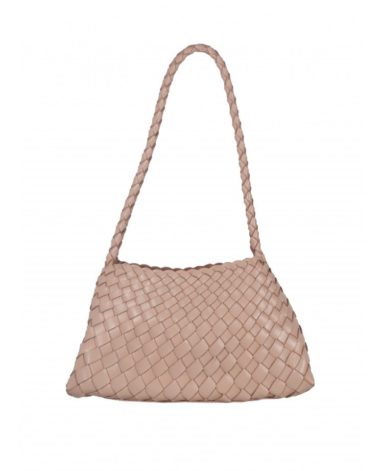 Woven Leather Mini Pouch with Drawstring