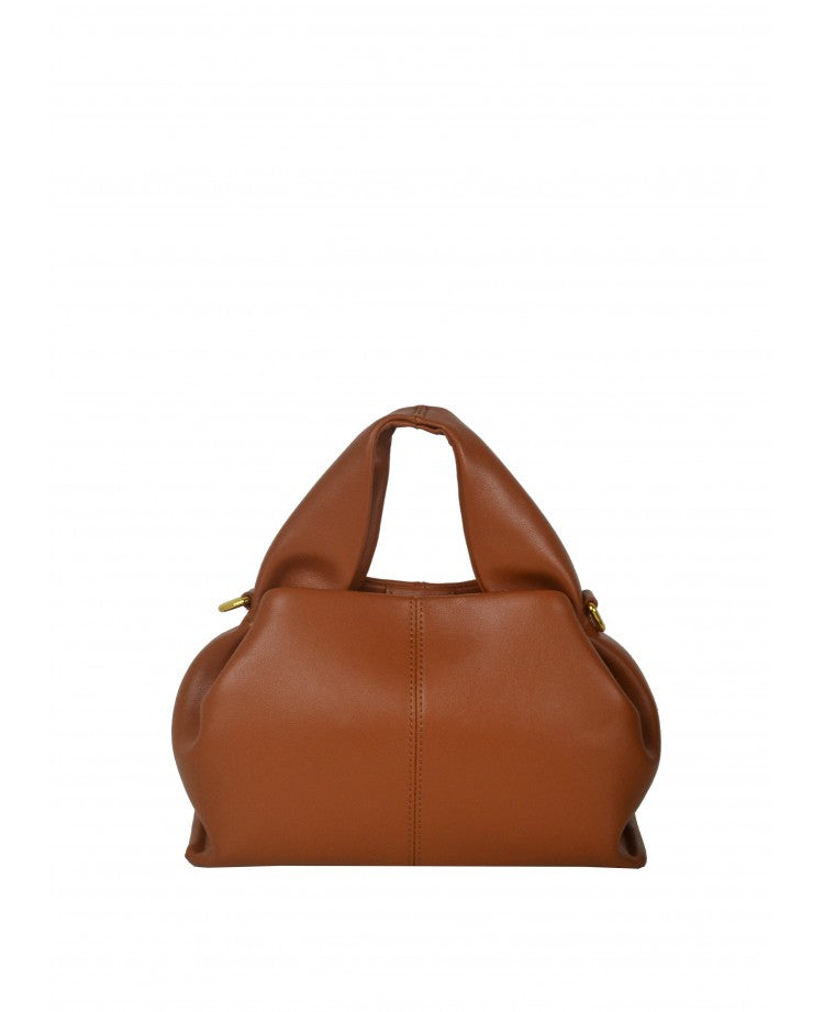 La Bombolino” Leather Top Handle Bag with Removable Strap – Modex™
