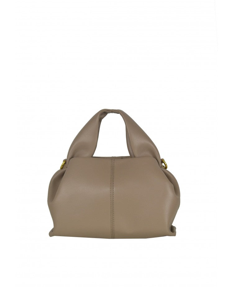 “La Bombolino” Leather Top Handle Bag with Removable Strap